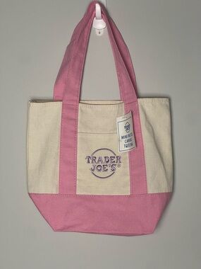 Trader Joe’s | Mini Canvas Tote Pink Purple Limited Edition NWT